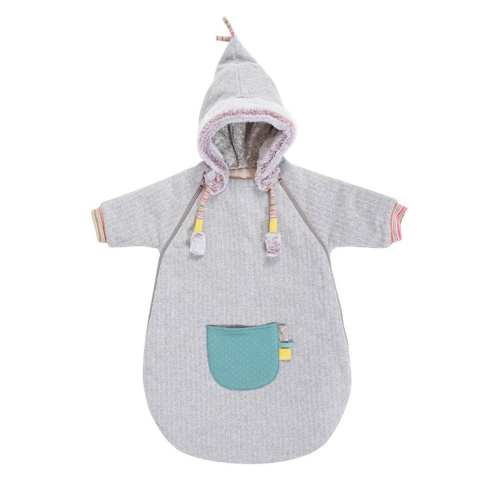 Grey Baby Snuggle Suit By Moulin Roty